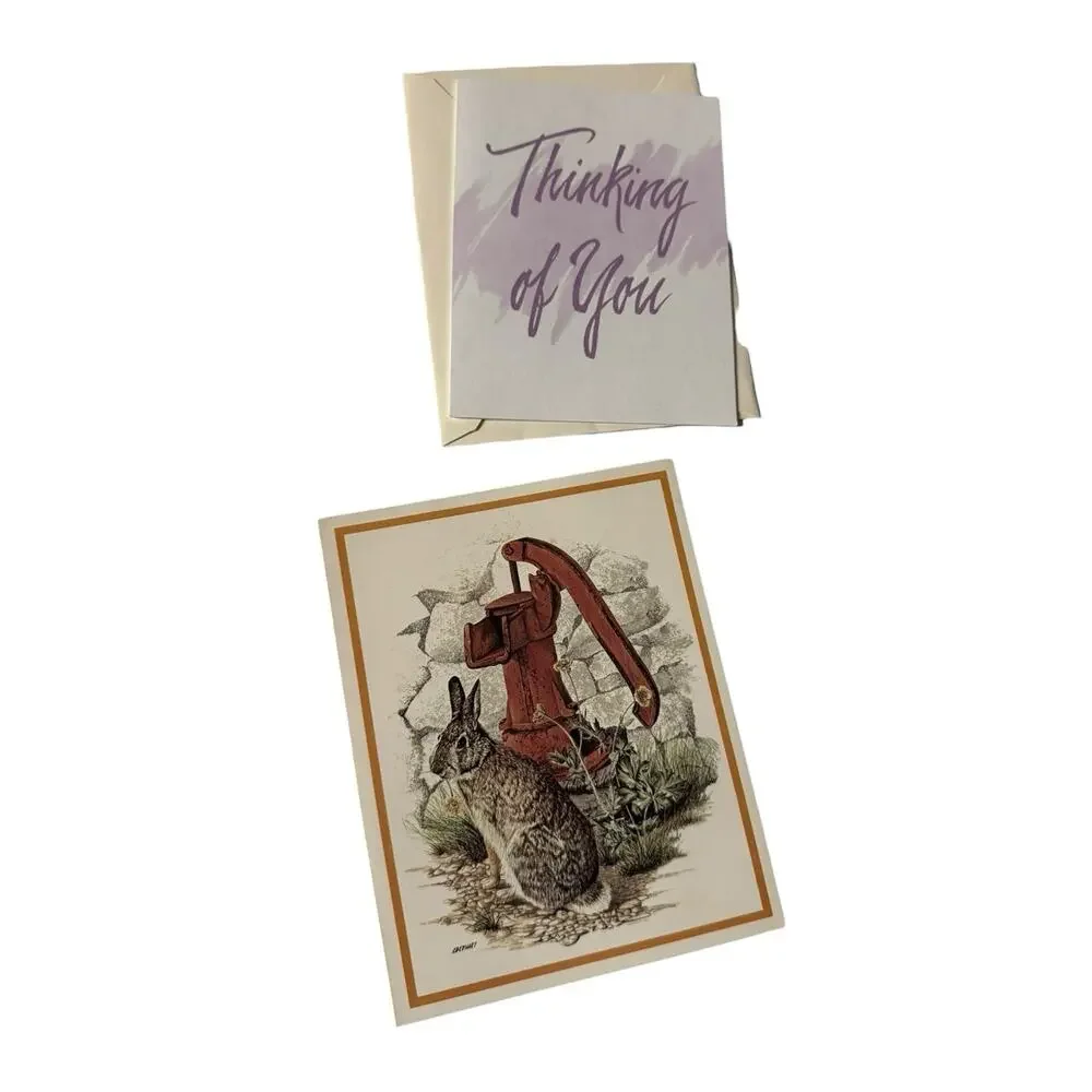 Lot 12 Vintage Blank Note Cards Mixed Themes Cape Shore Boats Rabbit Shell Fruit